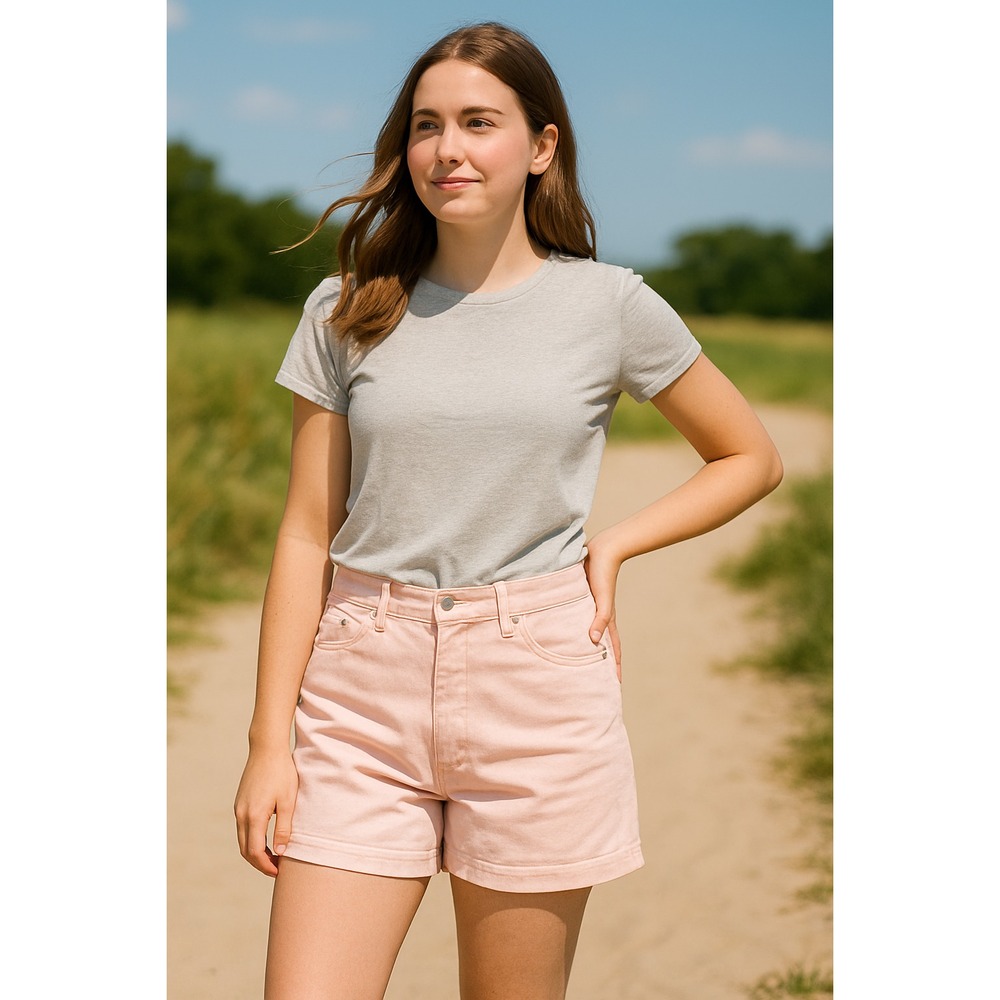 RIDERS Women's Size 14 Pink Denim Shorts Casual Summer Park Beach Wear